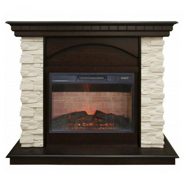 Электрокамин с широким очагом 2D Real-Flame Elford STD/EUG/25'5/HL/24 AO с очагом Irvine 24