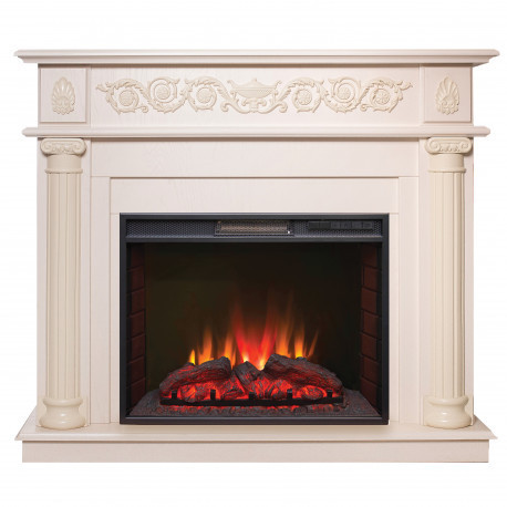 Электрокамин с широким очагом 2D Real-Flame Attica 25,5/26 WT с очагом Sparta 25,5 LED