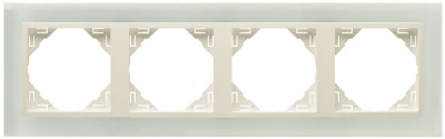 Рамка Efapel Logus90, 4 поста, плоская, универсальная, цвет: стекло/жемчуг, линейка "Стекло" (90940 TCP)