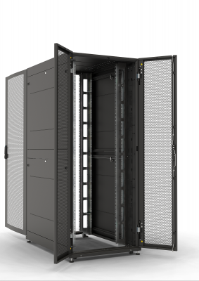 Шкаф серверный напольный ЦМО ШТК-С Проф, 48U, 2215х800х1200 мм (ВхШхГ), дверь: двойная распашная, перфорация, задняя дверь: двойная распашная, перфорация, боковая панель: сплошная, 2 части, сварной, цвет: чёрный, (ШТК-СП-48.8.12-88АА-9005)
