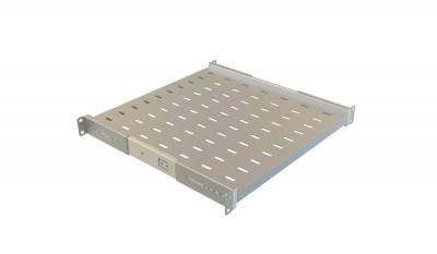 Полка Hyperline TSS3, перфорированная, выдвижная, 450 мм Г, нагрузка до 20 кг, для серии TTB, цвет: серый