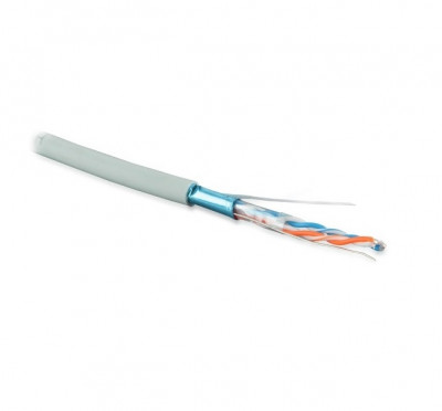 Кабель витая пара Hyperline, F/UTP, 2 пар., кат. 5, проводник Ø 0,51мм, AWG24, LSZH, 100МГц, 1м (500м), тип прокладки: внутри зданий, цвет: серый