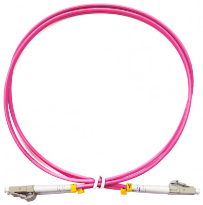 Коммутационный шнур оптический BNH Tight Buffer, Duplex SC/LC (UPC/UPC), OM4 50/125, LSZH, Ø 3мм, 1м, цвет: маджента, (B660.2-LC-LC-OM4-1-LSZH-MG)