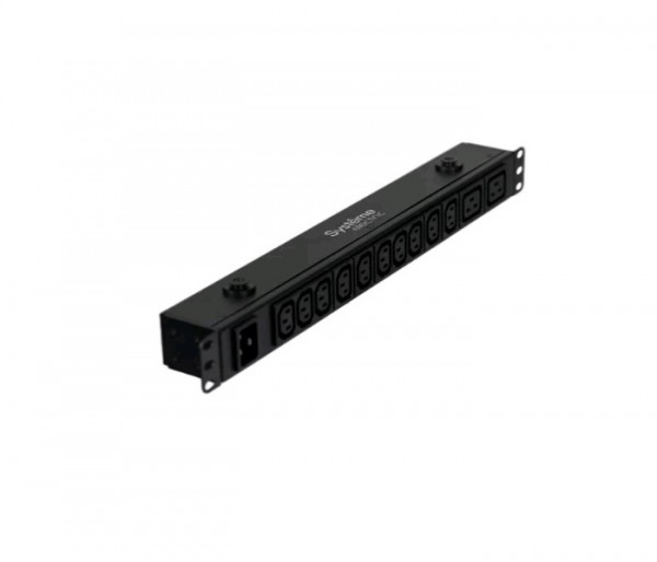 Блок силовых розеток Systeme Electric Uniprom, горизонтальный, неуправляемый, IEC 60320 С13 х 10, IEC 60320 С19 х 2, вход IEC 320 C20, 19", шнур 2 м, 1U, 44мм, однофазный 16А, чёрный, Basic