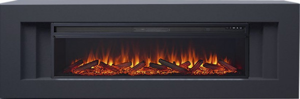 Линейный электрокамин Royal Flame Line Graphite Grey 60 (серый графит) с очагом Vision 60 LOG LED