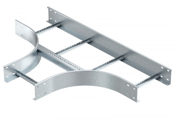 Ответвитель  BETTERMANN, Т-образн., плавн., 200х110х1050 (ШхВхД), с перфорацией, для лестничных лотков, толщина: 1,5 мм, сталь, покрытие: м. Сендзимира, Тип: LT 1120 R3 FS