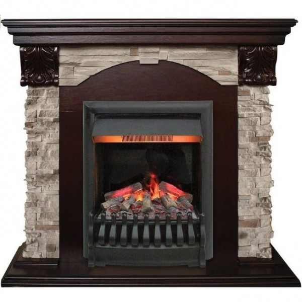 Электрокамин с классическим очагом 3D Real-Flame Dublin ROCK STD/EUG AO с очагом 3D Oregan