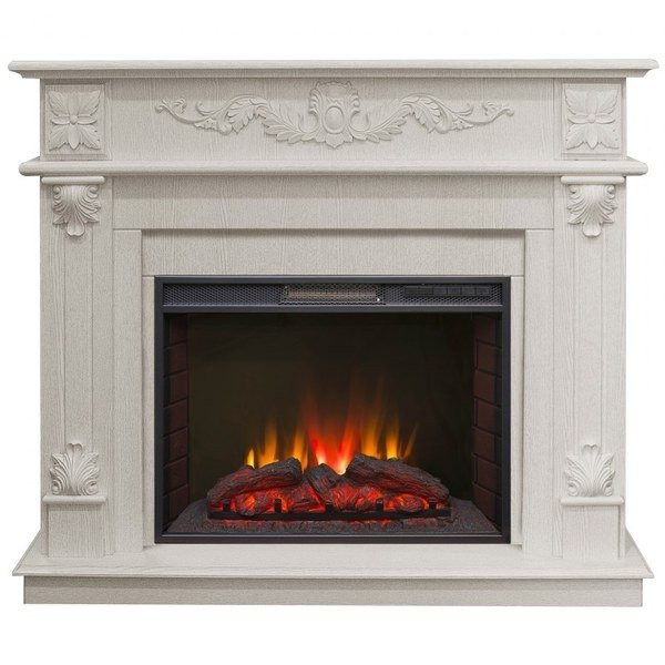 Электрокамин с широким очагом 2D Real-Flame Philadelphia 25,5/26 WT с очагом Sparta 25,5 LED