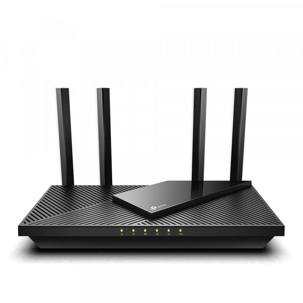 Маршрутизатор TP-Link, портов: 5, LAN: 4, WAN: 1, скорость мб/с: 2 976, антенн: 4, USB: Да, 41х261,1х134,5 мм (ВхШхГ), цвет: чёрный, Archer AX55