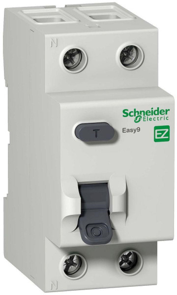Устройство защитного отключения Schneider Electric Easy9, тип: AC, 2 модуль, 2Р, 63А/30мА, 1 модуль ш = 18 мм (EZ9R34263)