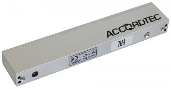 Электромагнитный замок AccordTec, накладной, с планкой, усилие удержания: 180 кг, ML-180AS, с  датчиком холла, цвет: серебро, (AT-02417)