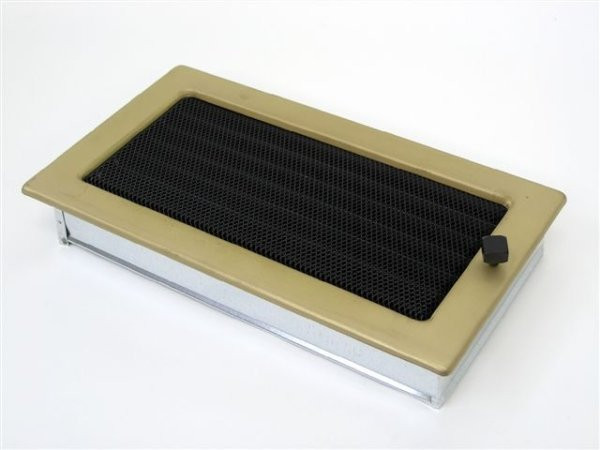 Вентиляционная решетка для камина Kratki 17х30 гальваника под золото с жалюзи 30ZGX