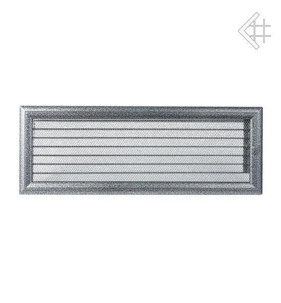 Вентиляционная решетка для камина Kratki 17х49 Оскар черная/хром с жалюзи 490CSX