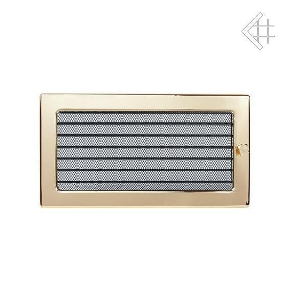 Вентиляционная решетка для камина Kratki 17х30 полированная латунь с жалюзи 30ZX