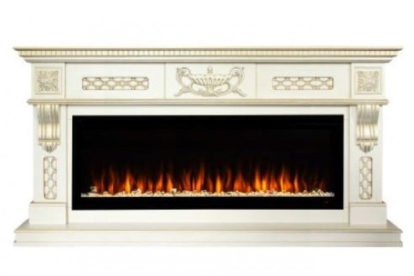 Линейный электрокамин Real-Flame Corsica 50 WT с очагом Saphir 50