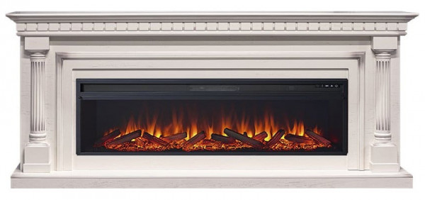 Линейный электрокамин Royal Flame Dallas 60 (cлоновая кость с патиной) с очагом Vision 60 LOG LED