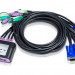 Переключатель KVM Aten, Petite, портов: 4 х VGA D-SUB (HDB-15), 30х78,6х78,6 мм (ВхШхГ), PS/2, цвет: чёрный