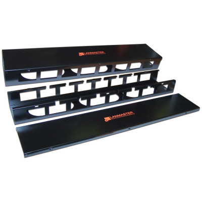 Организатор коммутационных шнуров Lanmaster, 19", 2HU, 482х91 мм (ШхГ), горизонтальный, с крышкой, цвет: чёрный