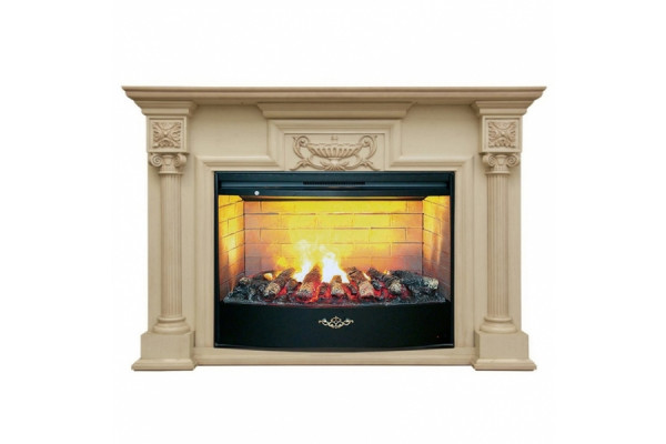 Электрокамин с широким очагом 3D Real-Flame London 33 WT с очагом 3D Firestar 33