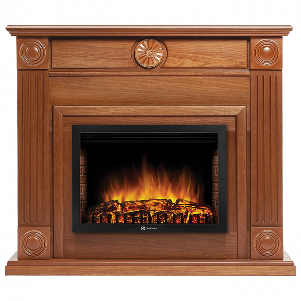Электрокамин с широким очагом 2D Electrolux EFP/P-2720RLS с порталом Firelight Frame 25U (угловой) шпон дуб