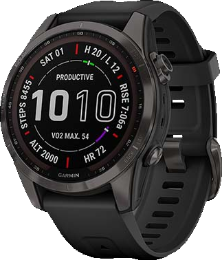 Умные часы Garmin Fenix 7S Sapphire Solar Carbon Grey DLC Titanium with Black Band