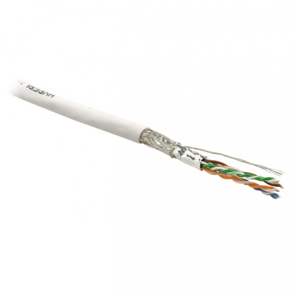 Кабель витая пара Hyperline, SF/UTP, 4 пар., кат. 6, проводник Ø 0,48мм, AWG26, LSZH, 1м (500м), тип прокладки: внутри зданий, цвет: серый