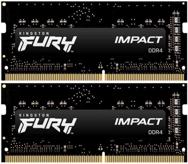 Оперативная память 16Gb DDR4 3200MHz Kingston Fury Impact SO-DIMM (KF432S20IBK2/16) (2x8Gb KIT)