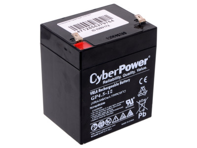 Аккумулятор для ИБП CyberPower, 107х90х70 мм (ВхШхГ),  Необслуживаемый свинцово-кислотный,  12V/4,5 Ач, цвет: чёрный, (GP4.5-12)