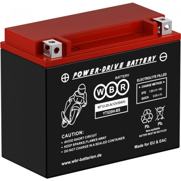 Аккумулятор для ИБП WBR MT, 155х87х175 мм (ВхШхГ),  необслуживаемый свинцово-кислотный,  12V/20 Ач, (MT12-20-A)