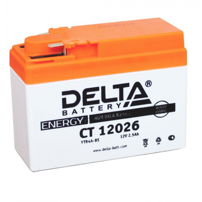 Аккумулятор для ИБП Delta Battery CT, 86х50х115 мм (ВхШхГ),  необслуживаемый свинцово-кислотный,  12V/2,5 Ач, (CT 12026)