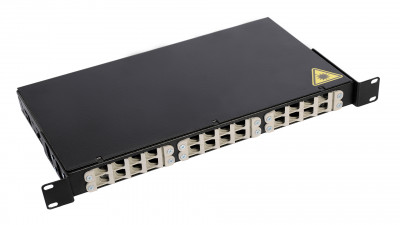 Бокс оптический ЦМО БОН, портов: 24, SC/LC, до 48 хОВ, 1U, 45х483х237 мм (ВхШхГ), цвет: чёрный, (БОН-19-1-24-9005)