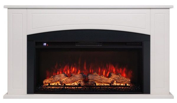 Линейный электрокамин Real-Flame Canberra 36 WT c очагом Joker 36