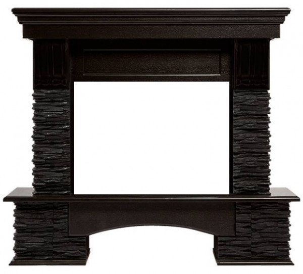 Широкий портал Firelight Pietra Nuovo 25 камень сланец чёрный, шпон венге