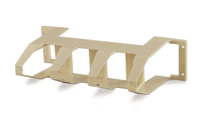 Организатор коммутационных шнуров Hyperline, 19", 1,5HU, 64х273,5х136 мм (ВхШхГ), горизонтальный, 4 кольца, для кросс-панелей 110, цвет: белый