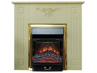 Электрокамин с классическим очагом 2D Glenrich Лотос (Magestic BL,BR) Слоновая кость