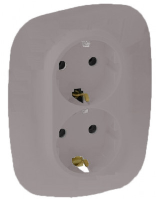 Розетка электрическая Legrand Valena Allure, 2x2к+З, 16А, 157х86 мм (ВхШ), шторки защитные, цвет: алюминий, безвинтовые зажимы (753926)