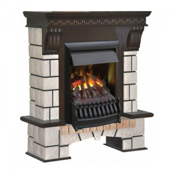 Электрокамин с классическим очагом 3D Real-Flame Stone STD/EUG с очагом 3D Oregan
