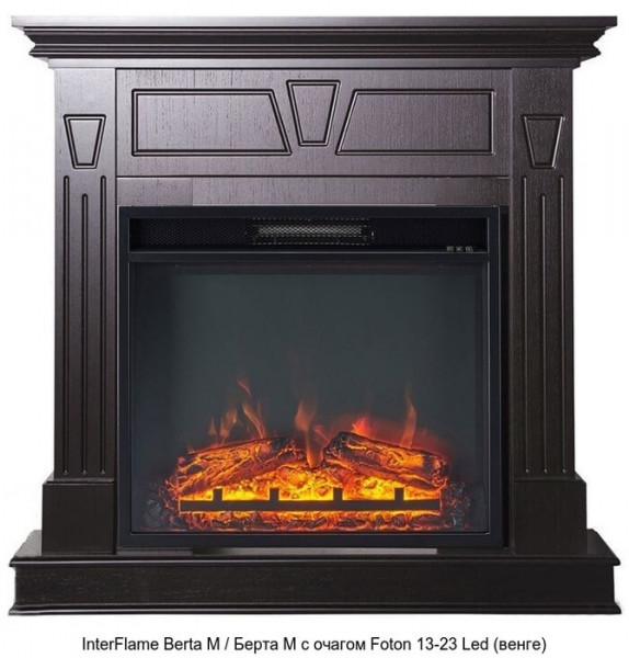 Деревянный камин (портал+очаг) InterFlame Berta/ Берта с очагом Foton 23 LED FX