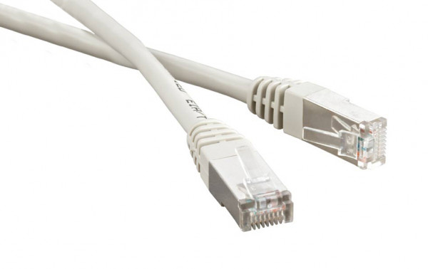 Шнур коммутационный реверсивный Hyperline, кат. 5е, экр., STP, RJ45/RJ45, d 5,3 15м, LSZH, AWG26 серый, (PC-LPM-STP-RJ45-REV-RJ45-C5e-15M-LSZH-GY)