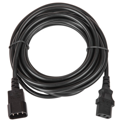 Кабель питания TLK, IEC 60320 С13, вилка IEC 60320 С14, 5 м, 6А, 3x0.75мм2, цвет: чёрный