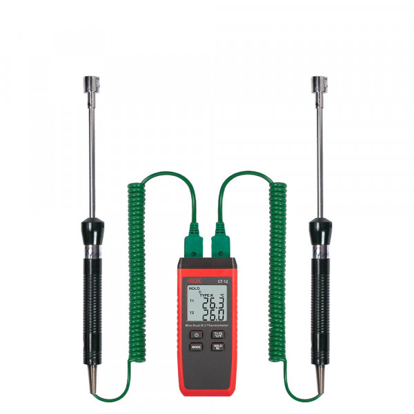 Термометр RGK, (CT-12+2шт TR-10S), с дисплеем, питание: батарейки, корпус: пластик, с 2-мя поверхностными зондами TR-10S, (779937)