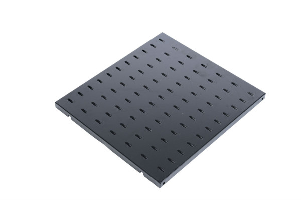 Полка ЦМО СВ, перфорированная, стационарная, 1U, 25х496х1000 мм (ВхШхГ), нагрузка до 45 кг, для шкафов и стоек, цвет: чёрный