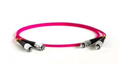 Коммутационный шнур оптический Hyperline, Duplex FC/FC, OM4 50/125, LSZH, Ø 2мм, 0,5м, цвет: маджента, (FC-D2-504-FC/PR-FC/PR-H-0.5M-LSZH-MG)