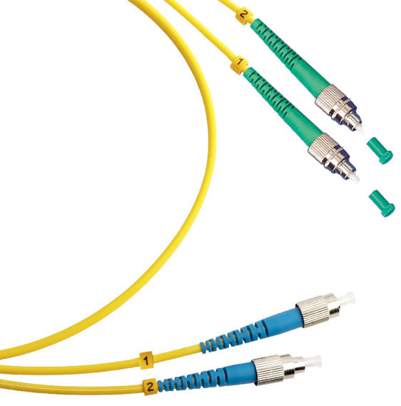 Коммутационный шнур оптический Cabeus Tight Buffer, Duplex FC/FC (UPC/APC), OS2 9/125, LSZH, Ø 3мм, 10м, цвет: жёлтый, (FOP(d)-9-FC/APC-FC/UPC-10m)