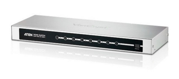 Переключатель KVM Aten, портов: 8 х HDMI (Type A), 44х159,8х437 мм (ВхШхГ), RS232, цвет: металл