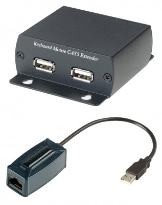 Удлинитель SC&T, USB, для клавиатуры и мыши, RJ-45, (KM03)