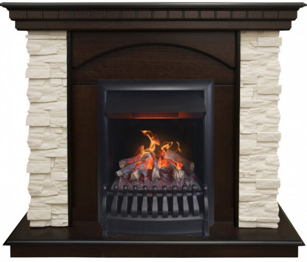 Электрокамин с классическим очагом 3D Real-Flame Elford STD/EUG/25'5/HL AO с очагом 3D Oregan
