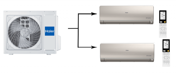 Мульти сплит система на 2 комнаты Haier 2U50S2SM1FA-3/AS35S2SF2FA-G*2шт