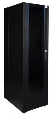 Шкаф телекоммуникационный напольный Datarex, IP20, 47U, 2232х600х800 мм (ВхШхГ), дверь: стекло, задняя дверь: металлическая стенка, боковая панель: сплошная съемная, разборный, цвет: чёрный, (DR-700611)