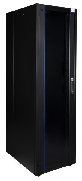 Шкаф телекоммуникационный напольный Datarex, IP20, 47U, 2232х600х800 мм (ВхШхГ), дверь: стекло, задняя дверь: металлическая стенка, боковая панель: сплошная съемная, разборный, цвет: чёрный, (DR-700611)